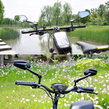 Load image into Gallery viewer, Smart Bicycle Stylish Handlebar Design Reflector Rear View Mirror Mountain Bike Electrical Bike Scooter HD Wide-Range Adjustable Angles Mirror Wide Range Back Reflector Vision Adjustable Left Right Mirrors For Road Electric Bike
