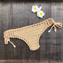 Load image into Gallery viewer, Handmade Vintage Crochet Bikinis Knitted Cotton Swimwear Women's Crochet Swimsuit Two Pieces Bathing Suits Bikini Swimsuit Top Bottom Bandage Modern Women Beachwear For Summer
