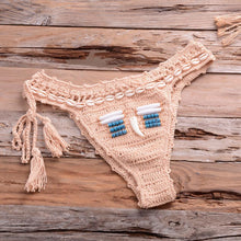 Load image into Gallery viewer, Vintage Blue Bikinis 2 Piece Halter Bikini Set Women High Waist Sequin Swimsuit  Set Handmade Crochet High Quality Swimsuit Women Push Up Swimwear Knitted Beach Wear Bathing Suit
