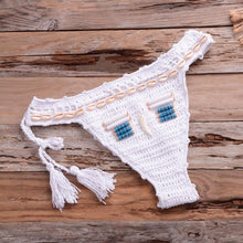 Load image into Gallery viewer, Vintage Blue Bikinis 2 Piece Halter Bikini Set Women High Waist Sequin Swimsuit  Set Handmade Crochet High Quality Swimsuit Women Push Up Swimwear Knitted Beach Wear Bathing Suit
