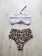 Load image into Gallery viewer, Leaf Floral Bikini Set Women Backless High-Waist Two Pieces Swimwear Beach Bathing Suits Swimsuits Women's Ruffle Bandage Bikini High Waist Bottoms Two Piece Swimsuits
