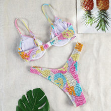 Load image into Gallery viewer, Bikinis Micro Adjustable Swimwear Women Summer Bikini Set Modern Colorful Print Beach Wear Women's Comfortable Swimsuit Knotted String Triangle Bikini Tie Side High Cut Bikini Set
