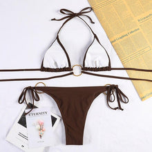 Load image into Gallery viewer, Bikinis Micro Adjustable Swimwear Women Summer Bikini Set Modern Colorful Print Beach Wear Women's Comfortable Swimsuit Knotted String Triangle Bikini Tie Side High Cut Bikini Set
