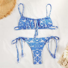 Load image into Gallery viewer, Bikinis Micro Adjustable Swimwear Women Summer Bikini Set Modern Colorful Print Beach Wear Women's Comfortable Swimsuit Knotted String Triangle Bikini Tie Side High Cut Bikini Set
