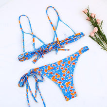 Load image into Gallery viewer, Bikinis Micro Adjustable Swimwear Women Summer Bikini Set Modern Colorful Print Beach Wear Women's Comfortable Swimsuit Knotted String Triangle Bikini Tie Side High Cut Bikini Set
