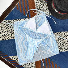 Load image into Gallery viewer, Modern Print Bikini Triangle Swimsuit  Bikini 3 Piece Set Women's Swimsuit with Short Mesh Sheer Wrap Cover Ups Beach Skirt Bathing Suit Women Halter Swimwear Women Skirt 3 Pieces Set Elegant Bathing Suit Beach Wear
