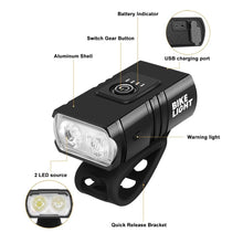 Load image into Gallery viewer, 2PCS LED Bike Light Bicycle Front Rear lights USB Charge Headlight Cycling Taillight Bicycle Super Bright Front And Back Bicycle Lights USB Rechargeable Durable Waterproof Mountain Helmet Road Night Riding For Bike
