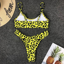 Load image into Gallery viewer, Neon Yellow Green Swimsuit Women Push Up Padded Micro Bikini Summer Beach Bathing Suit Beach Swimwear  Women's Scoop Neck Cut Out Front Lace Up Back High Cut One Piece Swimsuit
