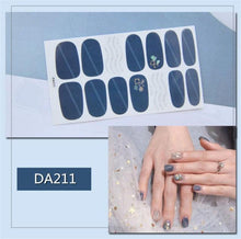 Load image into Gallery viewer, Nail Wraps Polish Decals Strips Golden Glitter 3D Adhesive Full Nail Art Stickers Manicure Kits Women Nail Decorations Accessories Metal Curve Stripe Lines Design Letter Nail Sticker Adhesive Decoration Template Nail Tool Decorations
