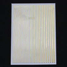 将图片加载到图库查看器，Black White 3D Nail Stickers Metal Gold Silver Geometric Tassel Strip Line Adhesive Transfer Decals Nail Art Design  Gold Silver Metal Nail Sticker  Metallic Curve Strip Line Nail Decal Self-Adhesive 3D Wave Design Nail Tips Decorations Manicure for Women
