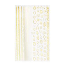 将图片加载到图库查看器，Black White 3D Nail Stickers Metal Gold Silver Geometric Tassel Strip Line Adhesive Transfer Decals Nail Art Design  Gold Silver Metal Nail Sticker  Metallic Curve Strip Line Nail Decal Self-Adhesive 3D Wave Design Nail Tips Decorations Manicure for Women

