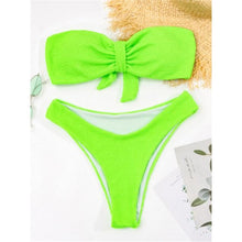 Load image into Gallery viewer, Women One-Shoulder Bikini Swimsuit Women Push Up Swimwear Women's Bathing Suit Comfortable Bikini Ribbed Two Piece Swimsuit Bikini Set Summer Bathing Suit Beach Wear Swimming Suit
