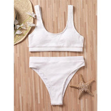 Load image into Gallery viewer, Women One-Shoulder Bikini Swimsuit Women Push Up Swimwear Women's Bathing Suit Comfortable Bikini Ribbed Two Piece Swimsuit Bikini Set Summer Bathing Suit Beach Wear Swimming Suit
