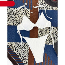 Load image into Gallery viewer, Women One-Shoulder Bikini Swimsuit Women Push Up Swimwear Women's Bathing Suit Comfortable Bikini Ribbed Two Piece Swimsuit Bikini Set Summer Bathing Suit Beach Wear Swimming Suit
