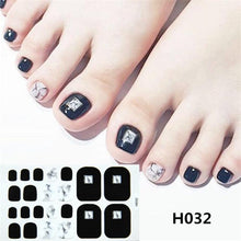 Load image into Gallery viewer, Toe Nail Sticker Wraps Adhesive Decals Toenail Polish Strips DIY Pedicure Foot Decals Manicure Strips Decals Full Wraps Women Glitter Toenail Nail Polish Strips Decals Full Wraps Self Adhesive Toe Nail Tip Full Toe Nail Wraps Feet Decorations
