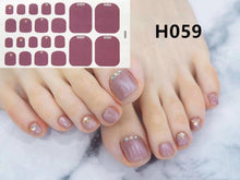 Load image into Gallery viewer, Toe Nail Sticker Wraps Adhesive Decals Toenail Polish Strips DIY Pedicure Foot Decals Manicure Strips Decals Full Wraps Women Glitter Toenail Nail Polish Strips Decals Full Wraps Self Adhesive Toe Nail Tip Full Toe Nail Wraps Feet Decorations
