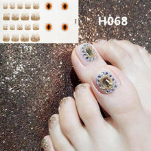 Load image into Gallery viewer, Toe Nail Sticker Wraps Adhesive Decals Toenail Polish Strips DIY Pedicure Foot Decals Manicure Strips Decals Full Wraps Women Glitter Toenail Nail Polish Strips Decals Full Wraps Self Adhesive Toe Nail Tip Full Toe Nail Wraps Feet Decorations
