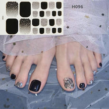 Load image into Gallery viewer, Toe Nail Sticker Wraps Adhesive Decals Toenail Polish Strips DIY Pedicure Foot Decals Manicure Strips Decals Full Wraps Women Glitter Toenail Nail Polish Strips Decals Full Wraps Self Adhesive Toe Nail Tip Full Toe Nail Wraps Feet Decorations
