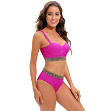 Load image into Gallery viewer, Bikini New 2 Piece Women Swimsuit Women's High Waist Bikini Set Fashion Puff Sleeve Swimwear Set Bathing Suits Solid Color Short Puff Sleeve Summer High Waist Cut Backless Bathing Suit Beachwear
