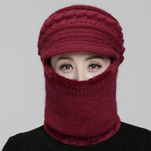 Load image into Gallery viewer, New Winter Balaclava Beanies Mother Hat Women Warm Thick Skellies Riding Outdoor Hats Gorgas Stripes Beanie Cap Mask Scarf Hat Set Outdoor Sport Warm Beanies Hat For Men Knitted Hats Bandana Hiking Camping Kid Neck Warmer Cap
