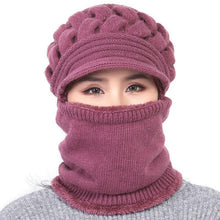 Load image into Gallery viewer, New Winter Balaclava Beanies Mother Hat Women Warm Thick Skellies Riding Outdoor Hats Gorgas Stripes Beanie Cap Mask Scarf Hat Set Outdoor Sport Warm Beanies Hat For Men Knitted Hats Bandana Hiking Camping Kid Neck Warmer Cap
