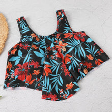 将图片加载到图库查看器，Women High Waist Bikini Plus Size Swimwear Summer Swimsuit Beach Bathing Suit Ruffle Bikini  Floral Printed Ruffle High Waist Bikini Set Women's Tummy Control Bathing Suit Swimsuit Flounce Peplum
