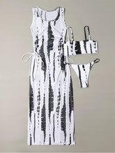 将图片加载到图库查看器，3 Pieces Set High Neck Swimwear Female Swimsuit Cover-Ups For Women Skirts Bikini Halter Triangle Bathing Suit Maxi Dress Bikini Cover Up
