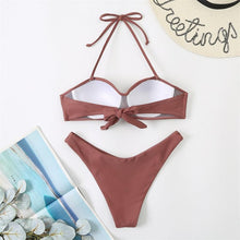 将图片加载到图库查看器，Bikini Push Up Swimwear  Bikini Set Pink Swimwear Women Micro Swimsuit Female Bandage Bikini Beach Wear Swimming Two-Piece Swimsuit Summer Swimsuit for Women
