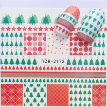 将图片加载到图库查看器，New Christmas Water Decal Nail Art Nail sticker New Year Slider Tattoo Full Cover Santa Claus Snowman Designs Xmas Decals 3D Wave Design Decoration for Women Girls Tape Nail Art Stickers Decal Decoration  Nail Art Accessories Decoration Decal
