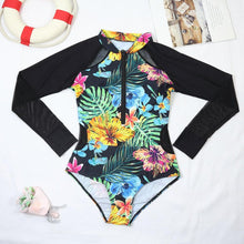 Load image into Gallery viewer, Surfing Swimsuit For Women Bikini Long Sleeve Swimwear Tiger Print Push Up Summer Bath Suit Two Piece Surfing Rash Guard Bikini Long Sleeve Swimsuit Set
