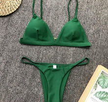 Load image into Gallery viewer, Micro Mini Bikini Swimwear Women Halter Push Up Bikini Set Padded Bra  Women's Underwired Triangle Bathing Two Pieces Swimsuit Bikini Set  Swimsuit Bandage Swim Suit
