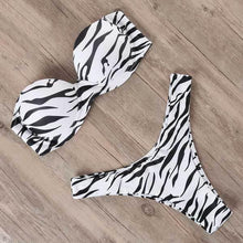 Load image into Gallery viewer, Bikini Swimwear Women Swimsuit  Leopard Bikini Set Women's Halter Triangle Bikini Bottom Cheeky Two Piece Swimsuits Push Up Bathing Suit Female Summer Beach Wear
