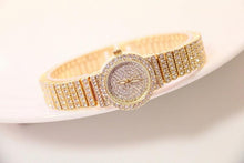 将图片加载到图库查看器，Shiny Women Watches Luxury Small Dial Rose Gold Watches Ladies Stainless Steel Iced Out Watch With Quartz Movement Crystal Rhinestone Diamond Watches For Women Stainless Steel Elegant Women Wristwatch
