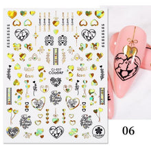 将图片加载到图库查看器，Gold Christmas Snowflake 3D Nail Stickers Sparkly Iridescent Silver Xmas Tree Elk Deer Transfer Sliders Winter Nails Accessories Design Decor Tip Transfer Nail Decals Sticker For Pretty Girl Self-Adhesive Nail Decals Designer Nail Stickers
