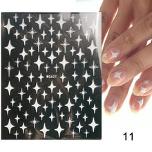 将图片加载到图库查看器，Gold Christmas Snowflake 3D Nail Stickers Sparkly Iridescent Silver Xmas Tree Elk Deer Transfer Sliders Winter Nails Accessories Design Decor Tip Transfer Nail Decals Sticker For Pretty Girl Self-Adhesive Nail Decals Designer Nail Stickers
