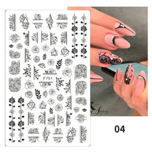 Load image into Gallery viewer, Flowers Leaves Line 3D Nail Stickers Autumn Winter Fall Leaf Design Transfer Sliders Abstract Waves Nail Art Decals Manicures  Decal Self-Adhesive 3D Wave Design Decoration for Women Girls Tape Nail Art Stickers Decal Decoration
