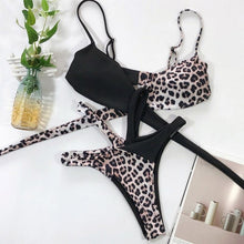 将图片加载到图库查看器，Women High Waist Bikini Swimsuit Swimwear Female Women Metal Ring Cross Bandage Bikini Set Swimsuit Two Piece Cutout Tie Back Bathing Suit Thong Bikini Set Bathing Suit Bather
