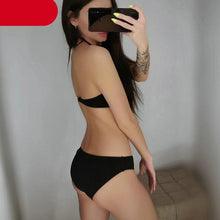 Load image into Gallery viewer, Push Up Women Bikinis Swimwear  Women's Bathing Suits Push Up Halter Bandage Bikini Floral Printing Swim Bottoms Two Piece Swimsuits Women Swimsuits Bathing Suit Halter  Leaf Print Beach Wear Plus Size
