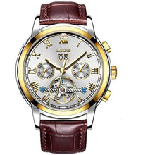 Load image into Gallery viewer, Business Men's Waterproof Watch With Chronometers Date Large Roman Numerals And Decorative Spiral
