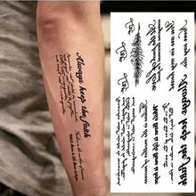 将图片加载到图库查看器，Elegant Temporary Waterproof Tattoos Big Tribal Sticker Black Large Body Art Makeup Fake Tattoo For Mens Womens
