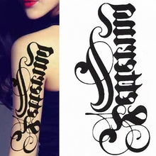 将图片加载到图库查看器，Elegant Temporary Waterproof Tattoos Big Tribal Sticker Black Large Body Art Makeup Fake Tattoo For Mens Womens
