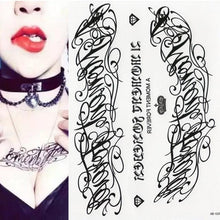 将图片加载到图库查看器，Elegant Temporary Waterproof Tattoos Big Tribal Sticker Black Large Body Art Makeup Fake Tattoo For Mens Womens
