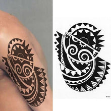 将图片加载到图库查看器，Elegant Temporary Waterproof Tattoos Big Tribal Sticker Black Large Body Art Makeup Fake Tattoo For Mens Womens
