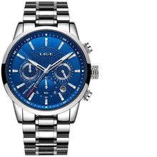 Load image into Gallery viewer, Men's Waterproof Watch With Chronometers Date Display Gold Detail Excellent Background Perfect Gift
