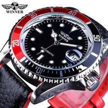 将图片加载到图库查看器，2021 Fashion Black Red Sport Mens Watches Luxury Luminous Hands Watch Elegant Leather Strap Design
