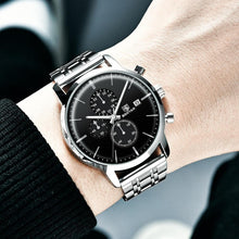 将图片加载到图库查看器，2021 New Business Men Watch Full Steel Quartz Luxury Casual Waterproof Leather Sports Male Wristwatch
