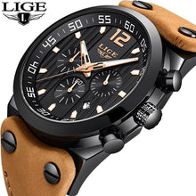 Load image into Gallery viewer, Men's Waterproof  Watch With Leather  Belts, Chronometers And Day Display Fluorescent Pointers Excellent Gift Unique Design
