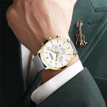 Load image into Gallery viewer, Unisex Elegant  Stainless Steel Watch With  Chronometer And Date Display Excellent Design Perfect Gift
