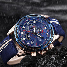 Load image into Gallery viewer, Waterproof Men's Sports  Watch With Leather Transparent Belts, Chronometers Day View Perfect Gift
