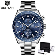 Load image into Gallery viewer, Casual Men's Watches Chronograph Modern Analog Quartz Waterproof Sports Watches Rubber Strap Business Wrist Watches For Men
